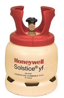 Vaihtopullo 5kg  R1234YF kylm&auml;aineelle = kuoret / pantti