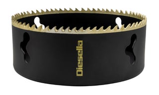 Diesella Reik&auml;poranter&auml; &Oslash;114 mm HSS Bi-Metal M42, 8 % kobolttia (MUSTA, kullatut hampaat)