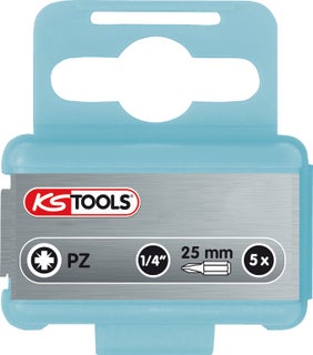 KS Tools 1/4" k&auml;rki ruostumatonta ter&auml;st&auml;, 25 mm, PZ3, 5 kpl:n pakkaus | 910.2225
