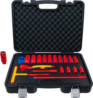 BGS VDE-hylsyavain- ja vaihtok&auml;rkisarja | neli&ouml;kolo 10 mm (3/8") | 19-os. | 7137