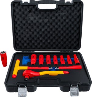 BGS VDE-hylsyavainsarja | k&auml;ytt&ouml; 12,5 mm (1/2") | SW 10 - 24 mm | 11-os. | 7145