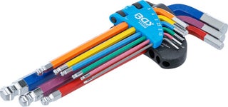 BGS Kulma-avainsarja | moniv&auml;rinen | kuusiokolo, kuusiokolo pallop&auml;&auml;ll&auml; 1,5 - 10 mm | 9-os. | 74452