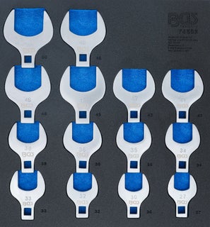 BGS Ty&ouml;kaluvaunun moduuli 2/3: kukonjalka-avainsarja | 12,5 mm (1/2") | 14-os. | 74563