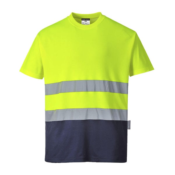 Portwest 2-s&auml;vy Cotton Comfort-t-paita Kelta/navy